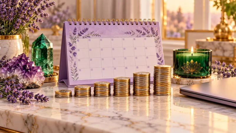Monedas de euro acumulándose junto a un calendario: el gasto oculto de las cuotas mensuales de hosting de una página web
